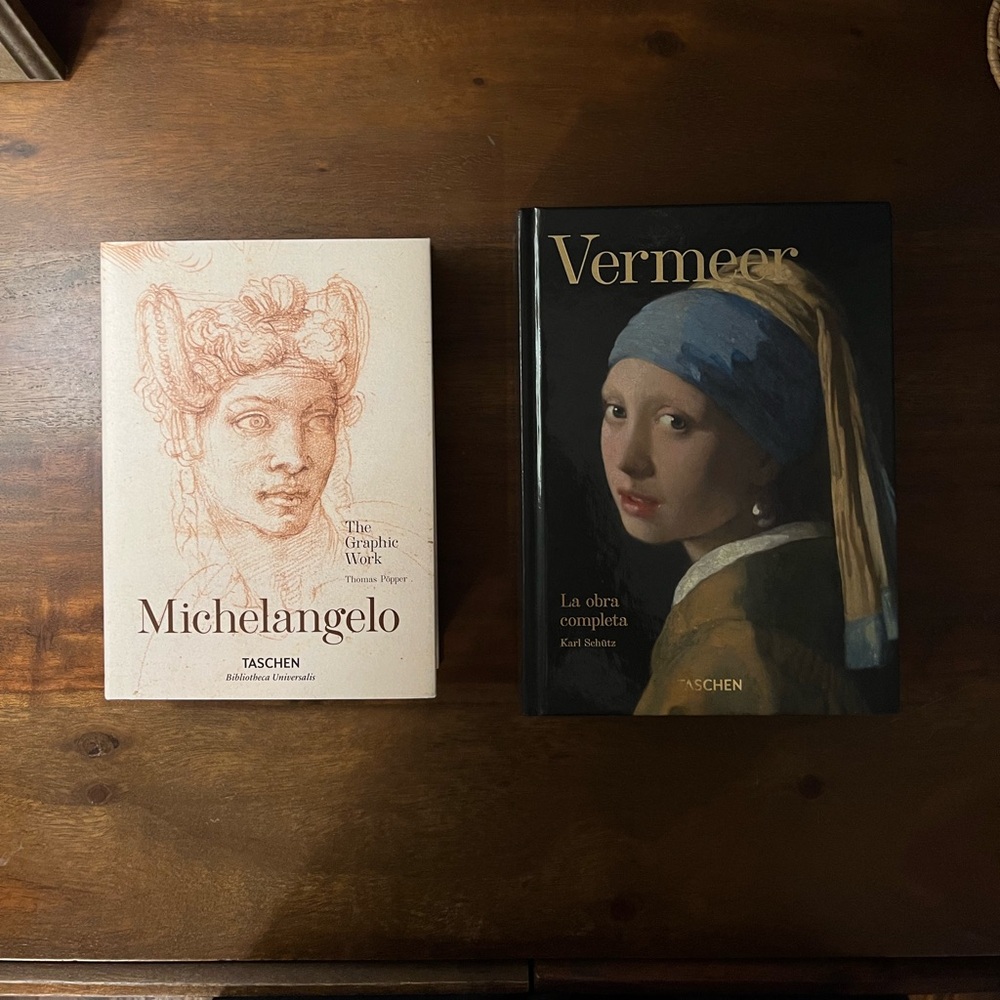 TASCHEN Michelangelo and Vermeer Art Book Set - Cream and Black